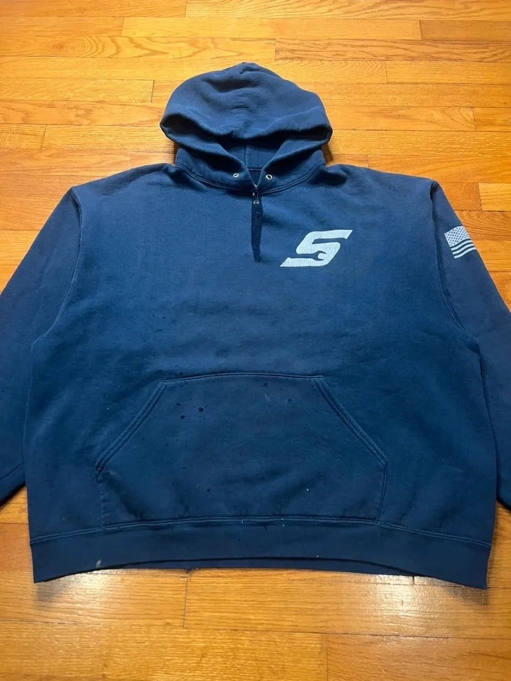 Men's Navy Hoodie with Stylized S Logo